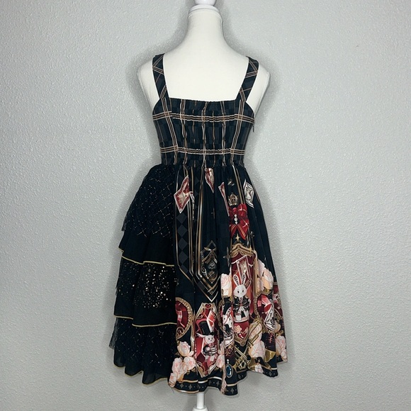 Cat Highness Bunnies Band Multicolors Festival Sweet Lolita JSK Jumper Dress ❤️ - Picture 9 of 12